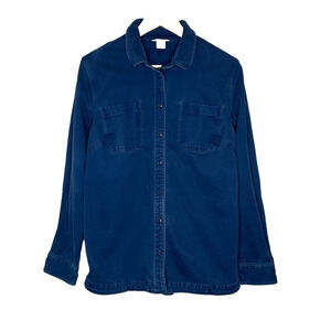 Women's Large Duluth Trading Blue Ridge Navy Blue Shacket Button Down